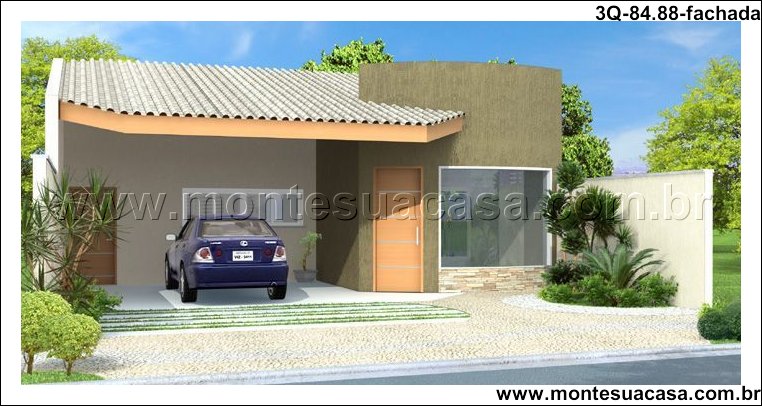 84.88m2-projeto-casa-terrea-3-quartos - Imagem 2