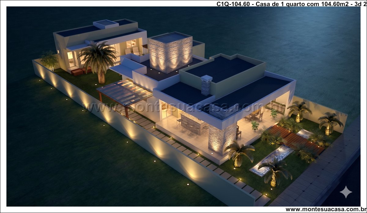 104.60m2-casa-terrea-1-quarto-com-varanda-e-pergolado - Imagem 3