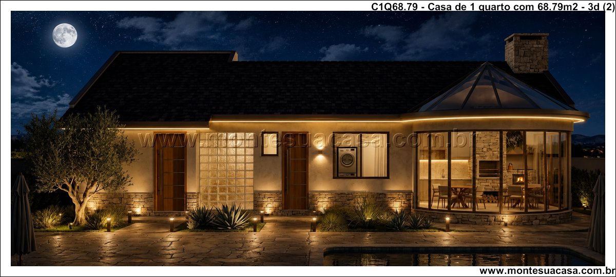 68.79m2-casa-terrea-1-quarto-com-churrasqueira-e-piscina - Imagem 3