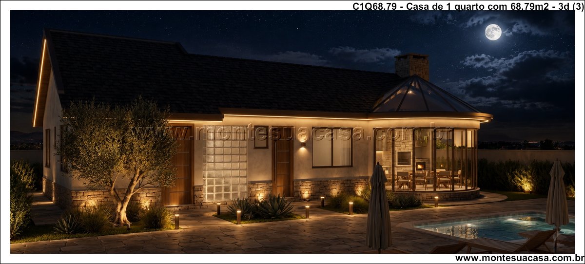 68.79m2-casa-terrea-1-quarto-com-churrasqueira-e-piscina - Imagem 4