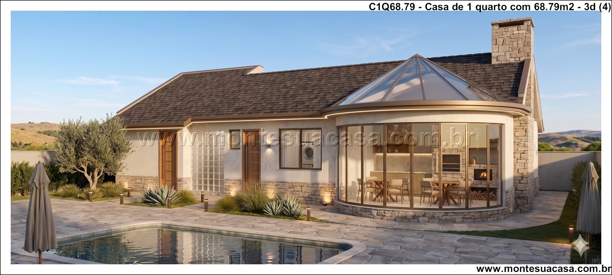 68.79m2-casa-terrea-1-quarto-com-churrasqueira-e-piscina - Imagem 5