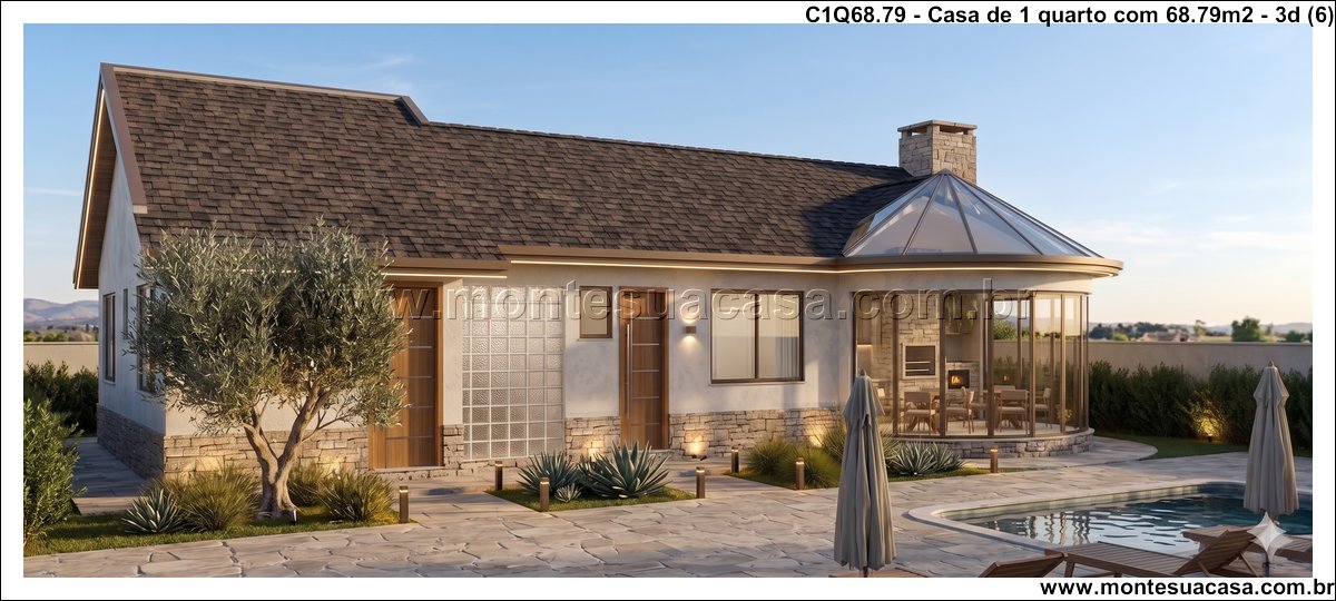 68.79m2-casa-terrea-1-quarto-com-churrasqueira-e-piscina - Imagem 7