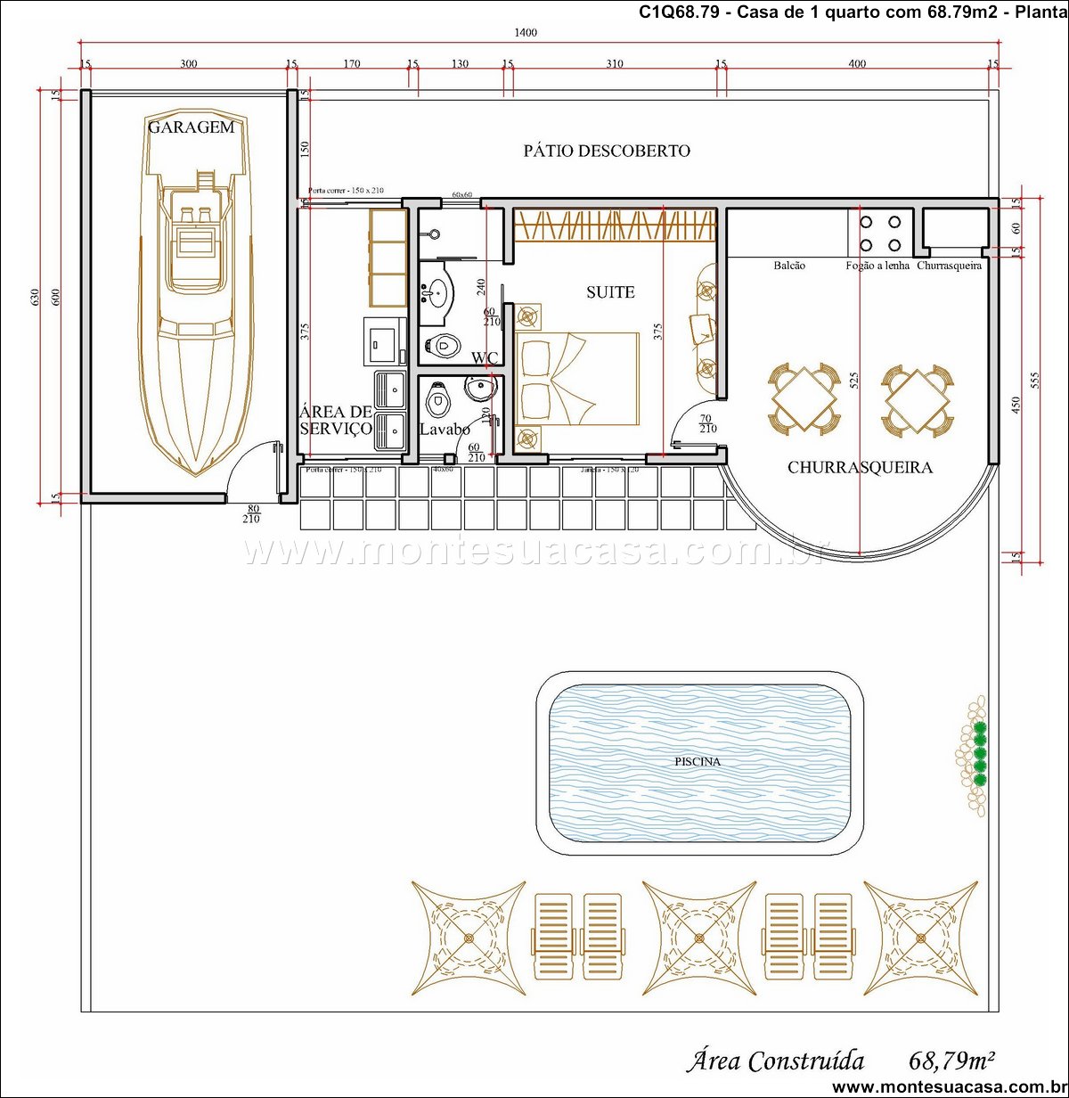 68.79m2-casa-terrea-1-quarto-com-churrasqueira-e-piscina - Imagem 9
