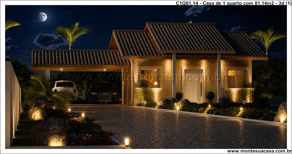 81.14m2-casa-terrea-1-quarto-com-garagem-coberta - Imagem 2