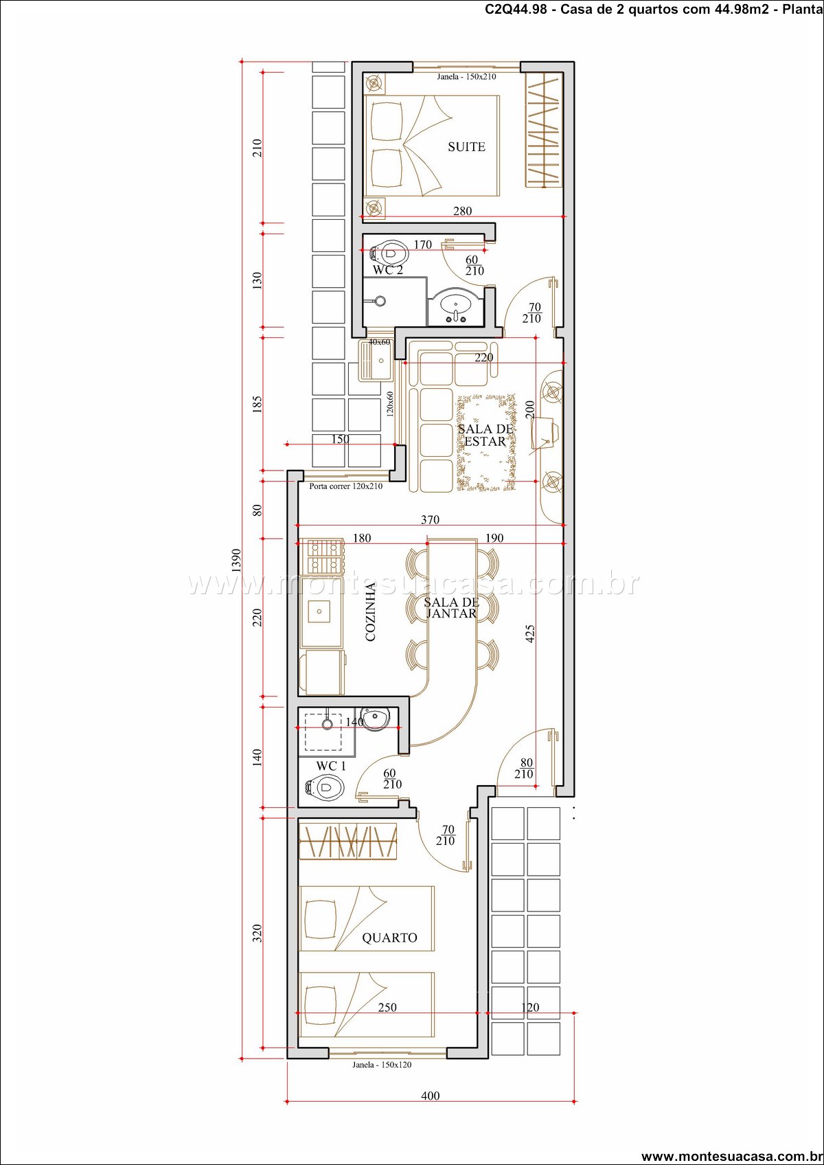 44.98m2-projeto-casa-terrea-2-quartos - Imagem 5