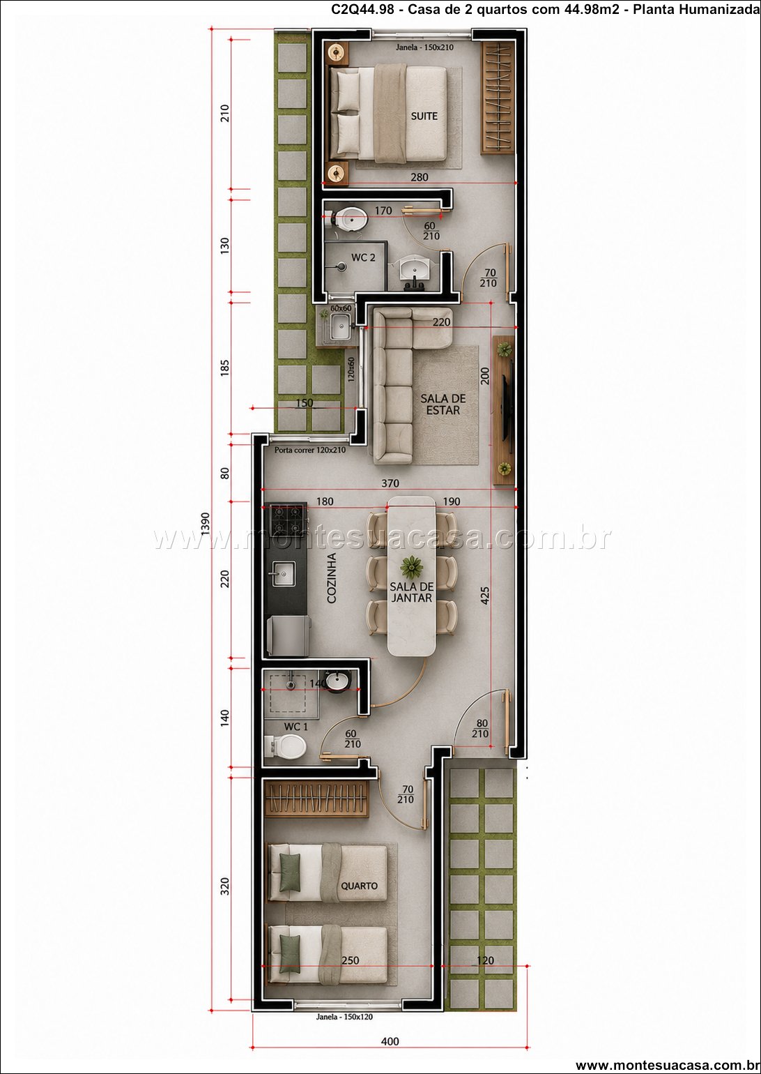 44.98m2-projeto-casa-terrea-2-quartos - Imagem 4
