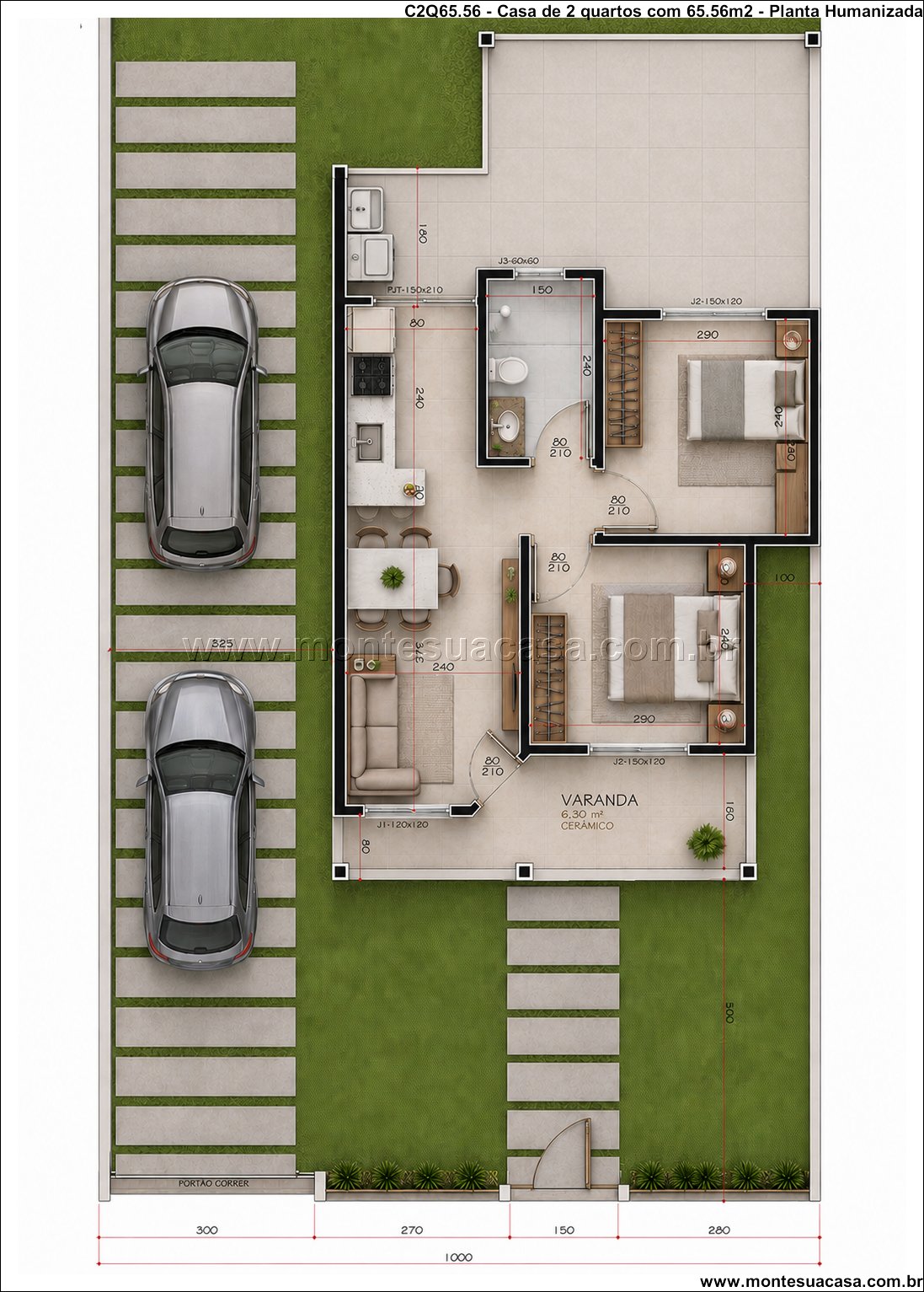 65.56m2-casa-terrea-2-quartos-varanda - Imagem 10
