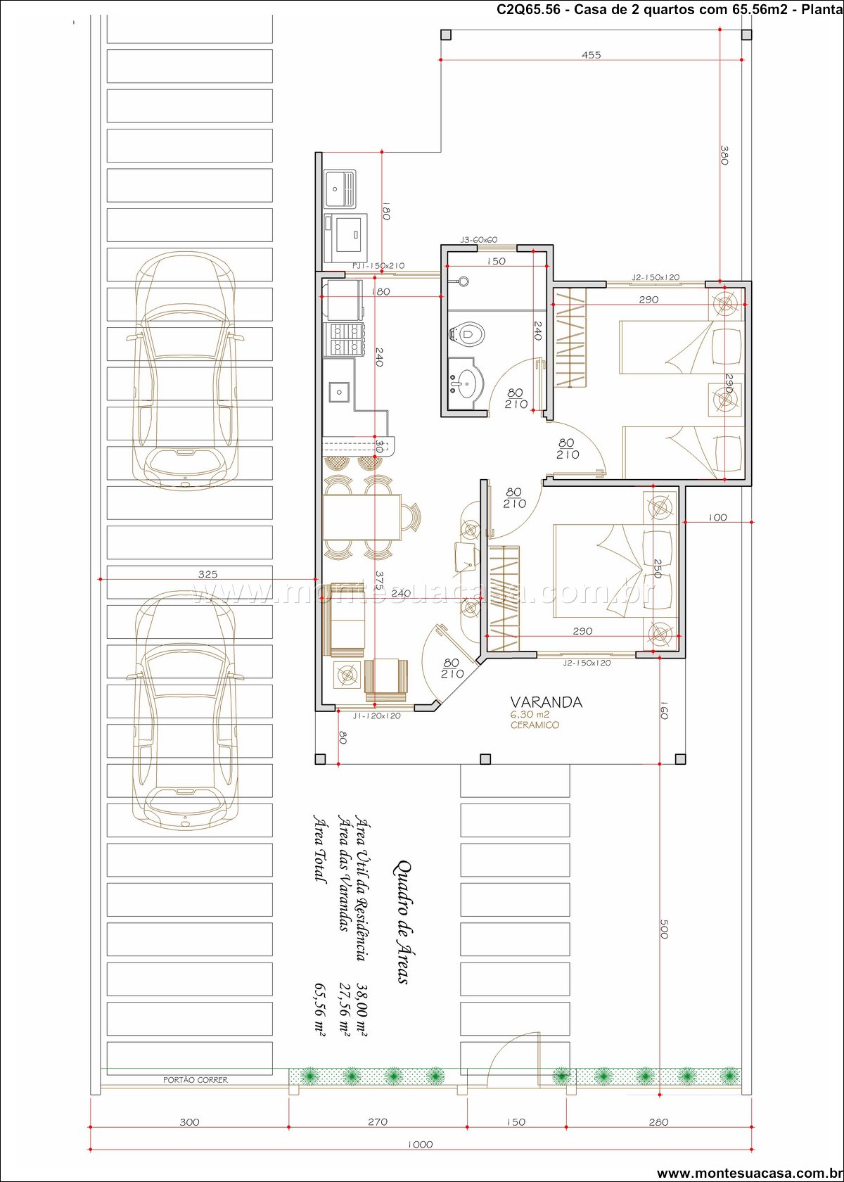 65.56m2-casa-terrea-2-quartos-varanda - Imagem 11
