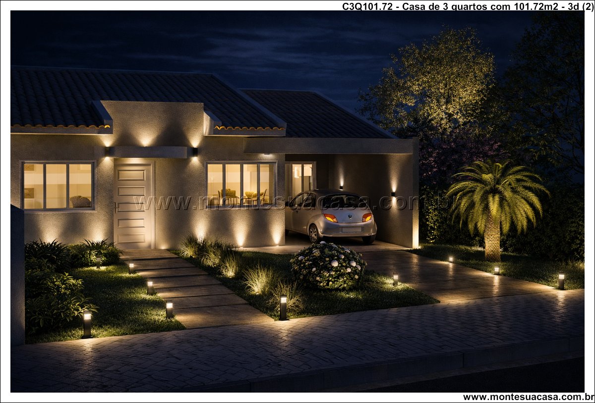 101.72m2-casa-terrea-3-quartos-suite-e-garagem-integrada - Imagem 3