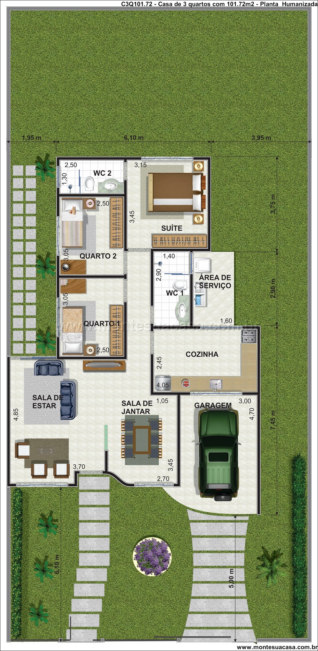 101.72m2-casa-terrea-3-quartos-suite-e-garagem-integrada - Imagem 8