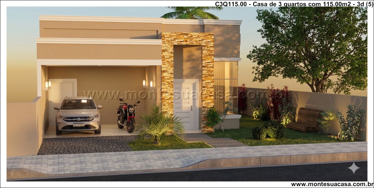 115.00m2-casa-terrea-3-quartos-com-piscina-e-fachada-moderna - Imagem 6