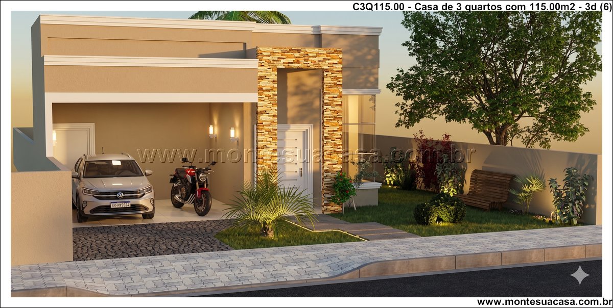 115.00m2-casa-terrea-3-quartos-com-piscina-e-fachada-moderna - Imagem 7
