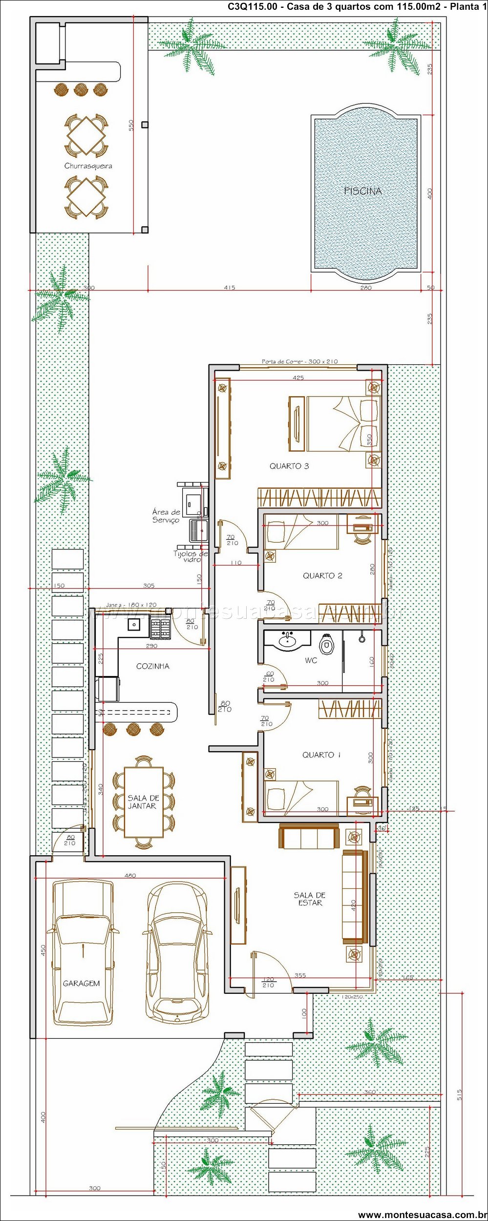 115.00m2-casa-terrea-3-quartos-com-piscina-e-fachada-moderna - Imagem 9