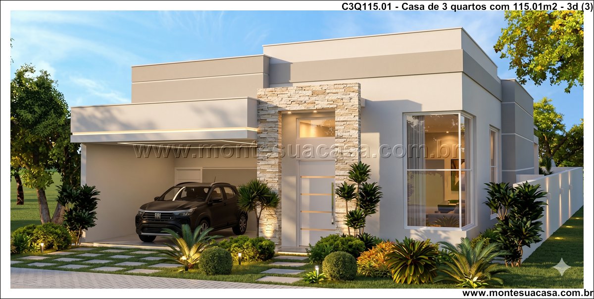 115.01m2-casa-terrea-3-quartos-com-churrasqueira-e-garagem-dupla - Imagem 4