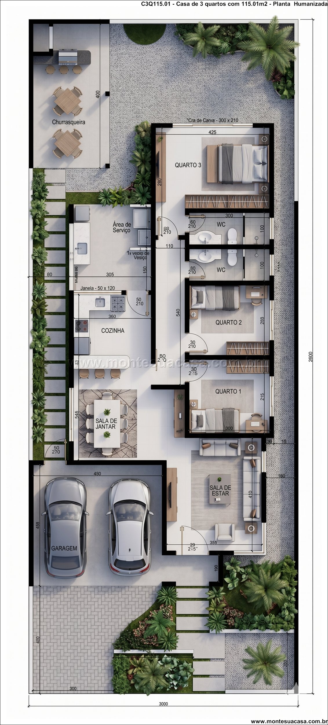 115.01m2-casa-terrea-3-quartos-com-churrasqueira-e-garagem-dupla - Imagem 6