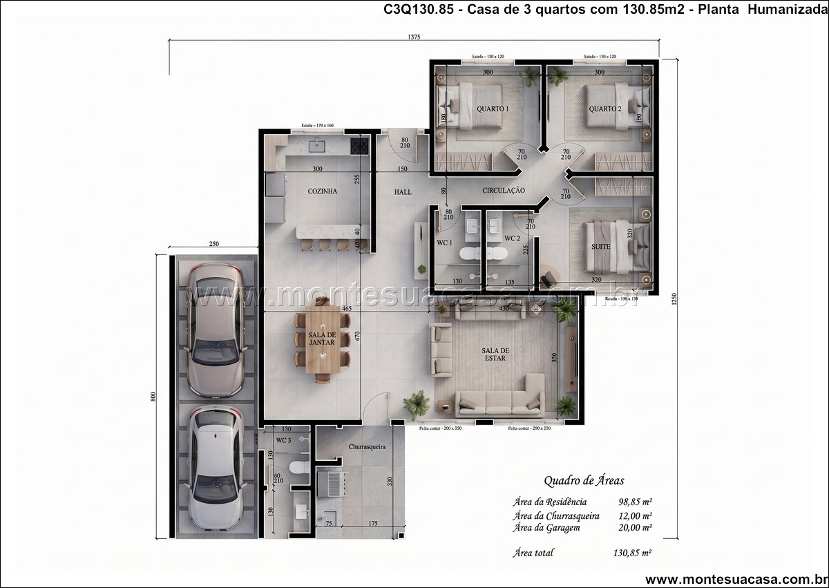 130.85m2-casa-terrea-3-quartos-suite-churrasqueira