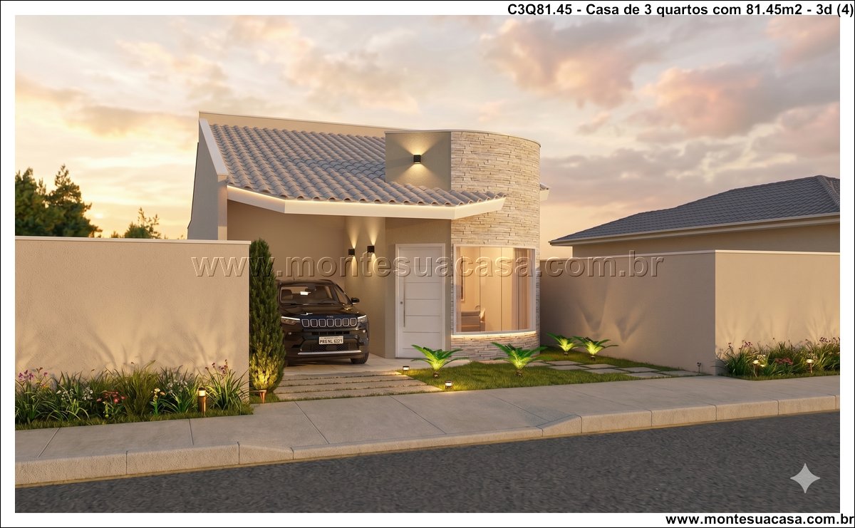 81.45m2-casa-terrea-3-quartos-com-churrasqueira-e-garagem - Imagem 5