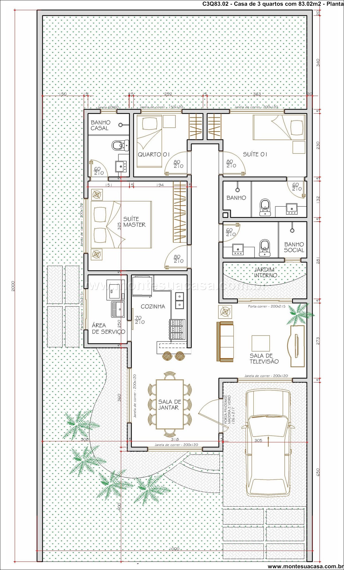 83.02m2-casa-terrea-3-quartos-suite-jardim-interno - Imagem 9