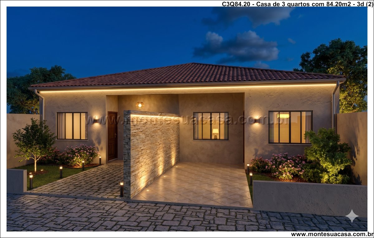 84.20m2-casa-terrea-geminada-3-quartos-suite-e-garagem - Imagem 3