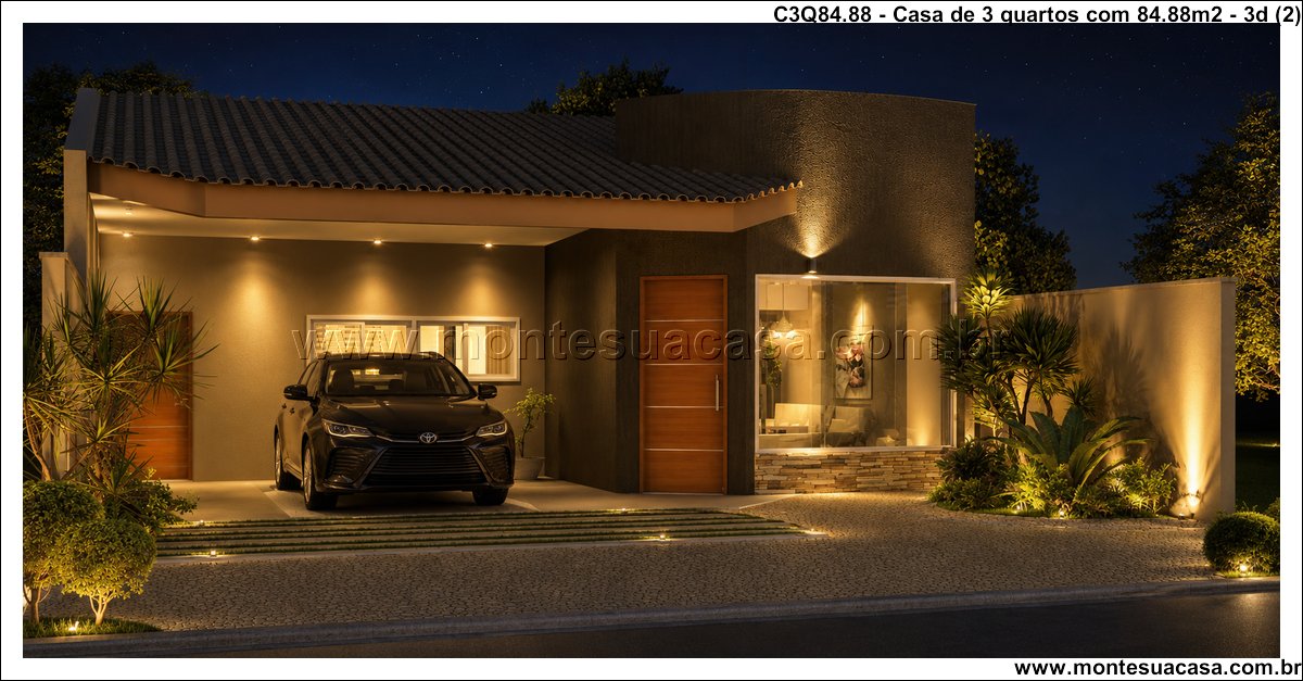 84.88m2-projeto-casa-terrea-3-quartos - Imagem 4