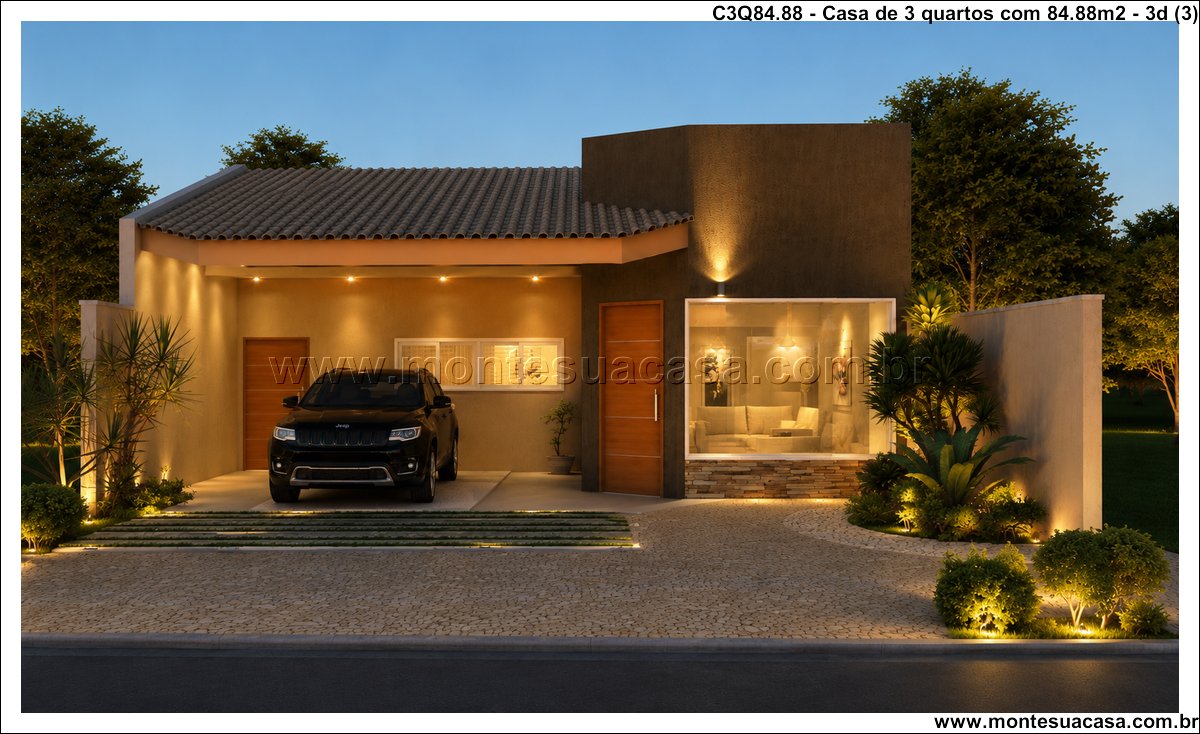 84.88m2-projeto-casa-terrea-3-quartos - Imagem 5