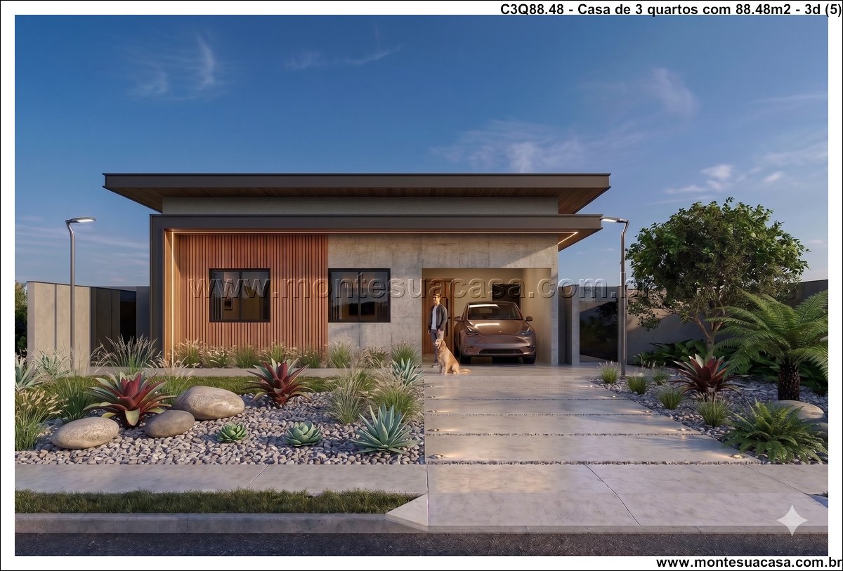 88.48m2-casa-terrea-com-3-quartos-e-garagem-integrada - Imagem 6