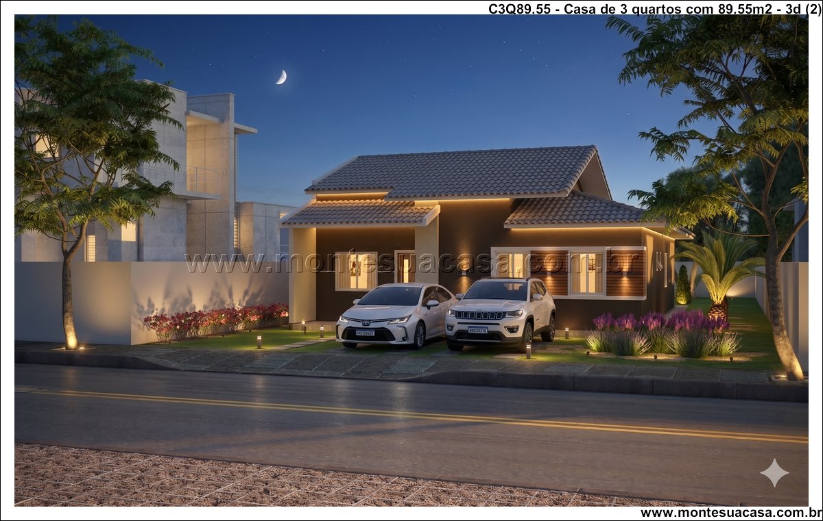 89.55m2-casa-terrea-3-quartos-com-piscina-e-churrasqueira - Imagem 3