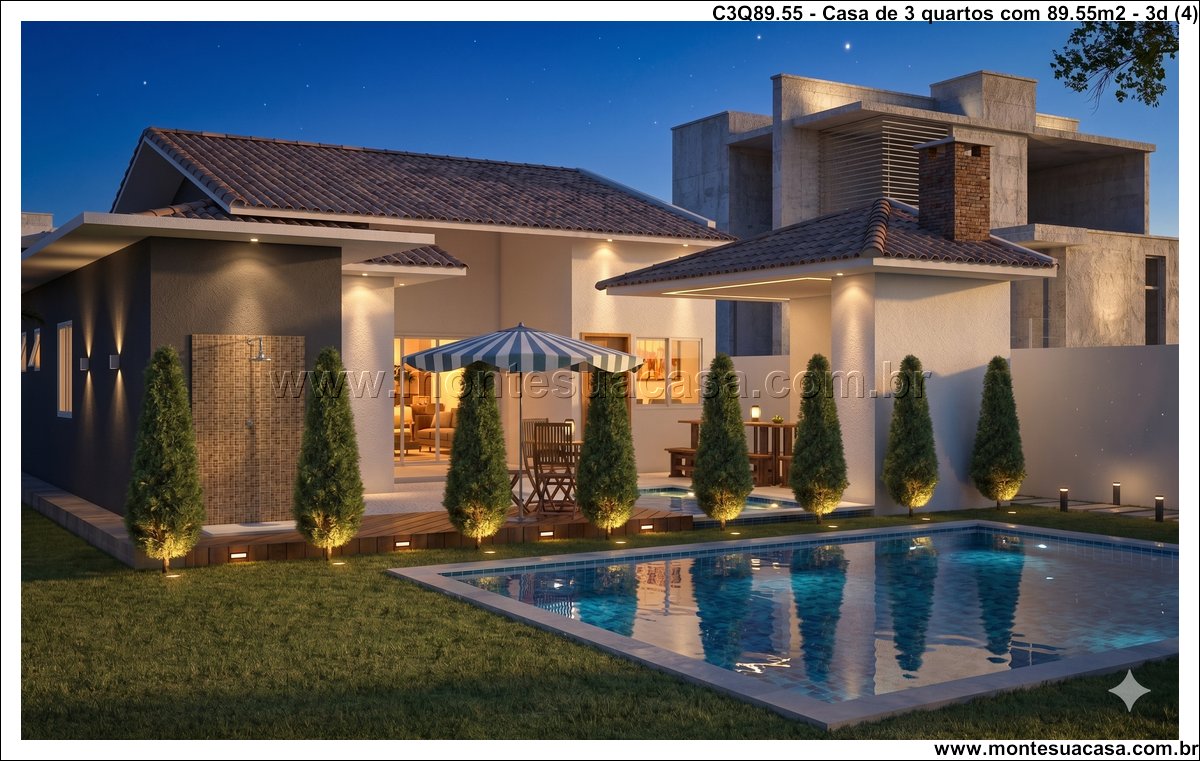 89.55m2-casa-terrea-3-quartos-com-piscina-e-churrasqueira - Imagem 5