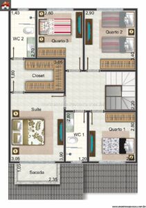 142.74m2-casa-dois-pavimentos-quatro-quartos-garagem