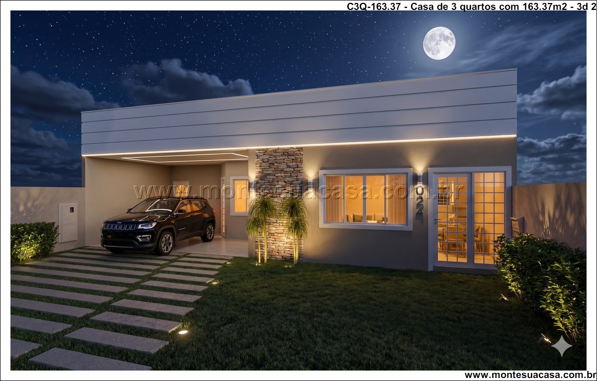 163.37m2-casa-terrea-3-quartos-com-suites-e-garagem-dupla - Imagem 3