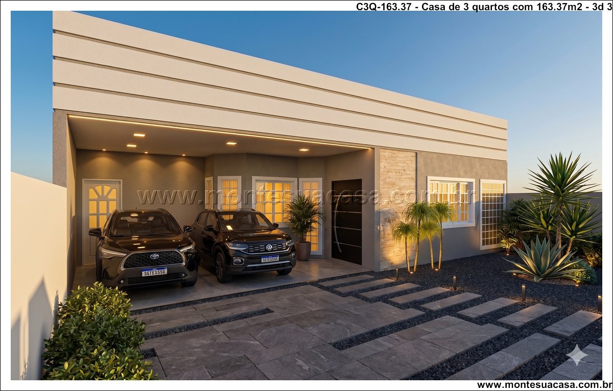 163.37m2-casa-terrea-3-quartos-com-suites-e-garagem-dupla - Imagem 4