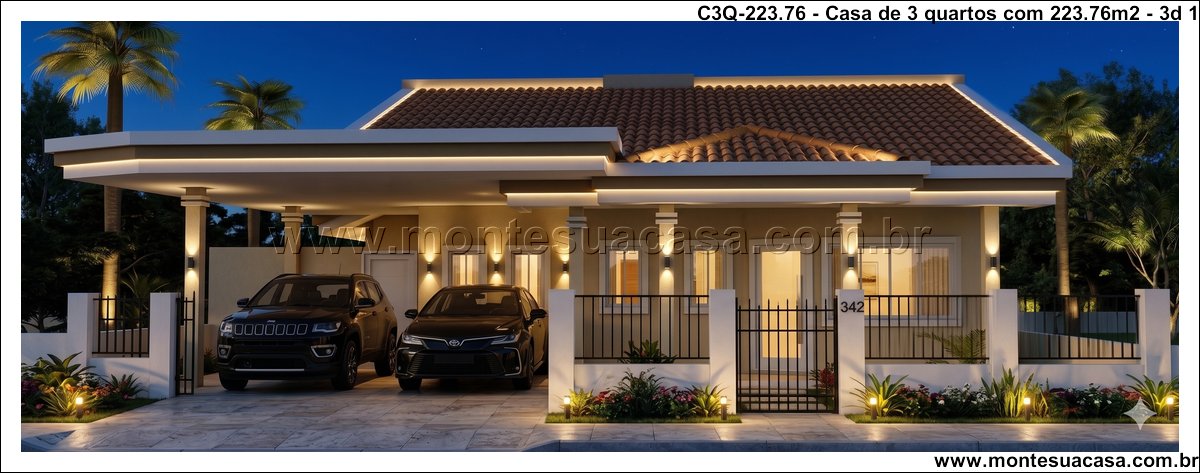 223.76m2-projeto-3Q-ambientes-integrados-com-varanda-e-garagem-coberta