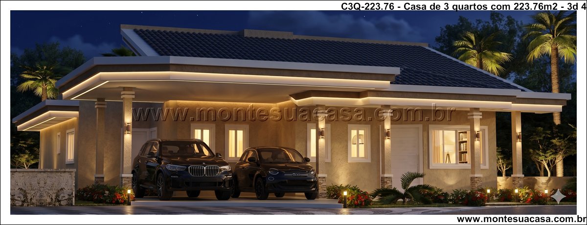 223.76m2-projeto-3Q-ambientes-integrados-com-varanda-e-garagem-coberta - Imagem 5