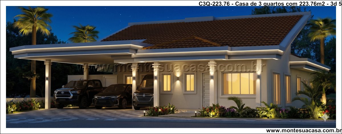 223.76m2-projeto-3Q-ambientes-integrados-com-varanda-e-garagem-coberta - Imagem 6
