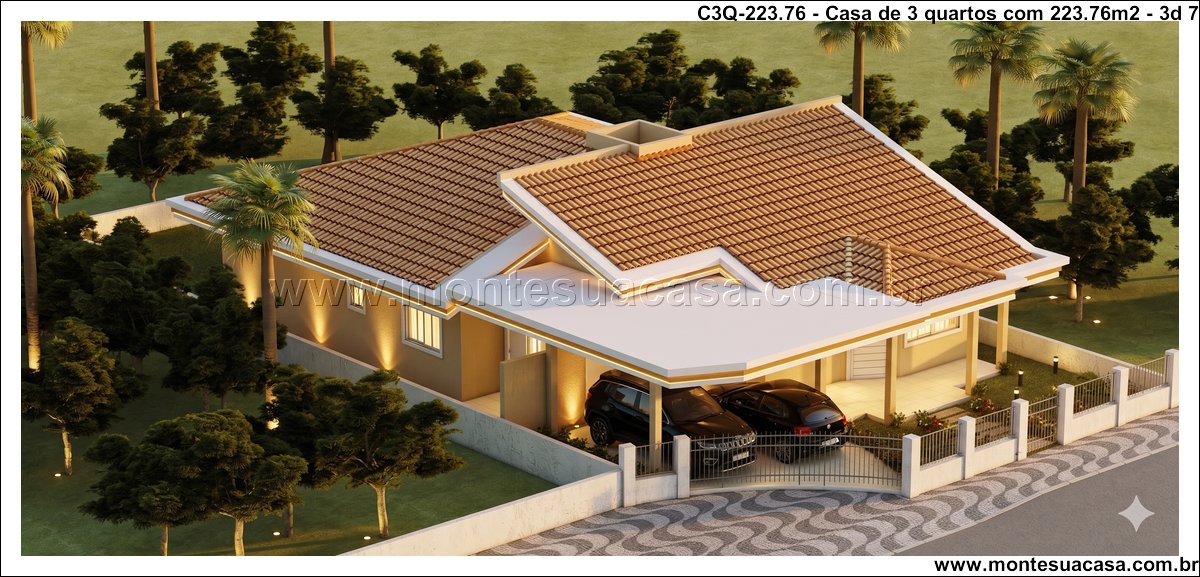 223.76m2-projeto-3Q-ambientes-integrados-com-varanda-e-garagem-coberta - Imagem 8