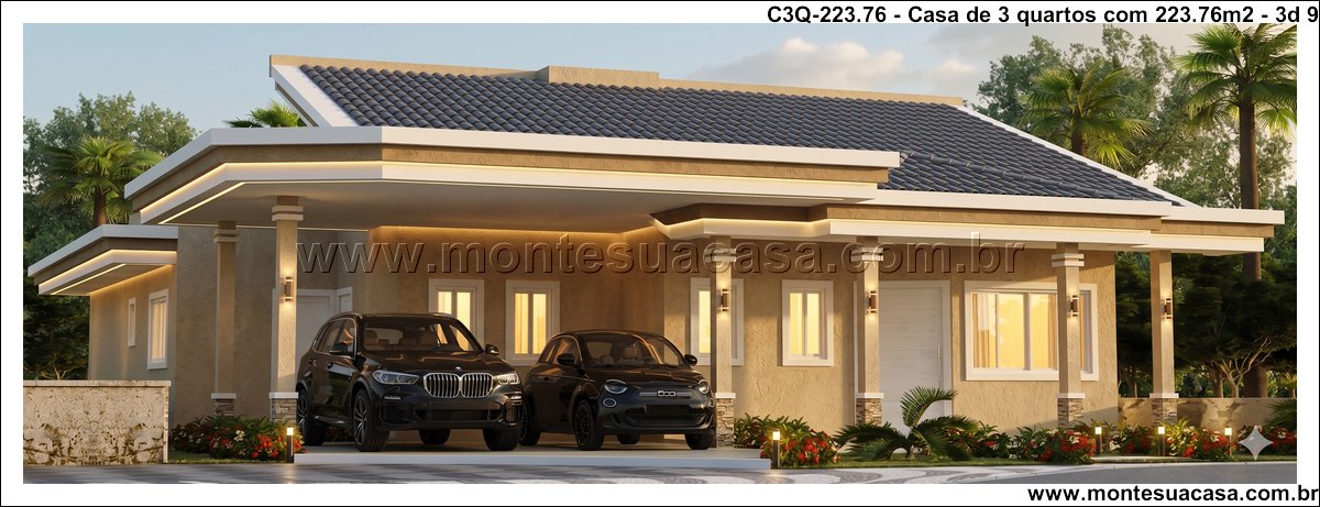 223.76m2-projeto-3Q-ambientes-integrados-com-varanda-e-garagem-coberta - Imagem 10