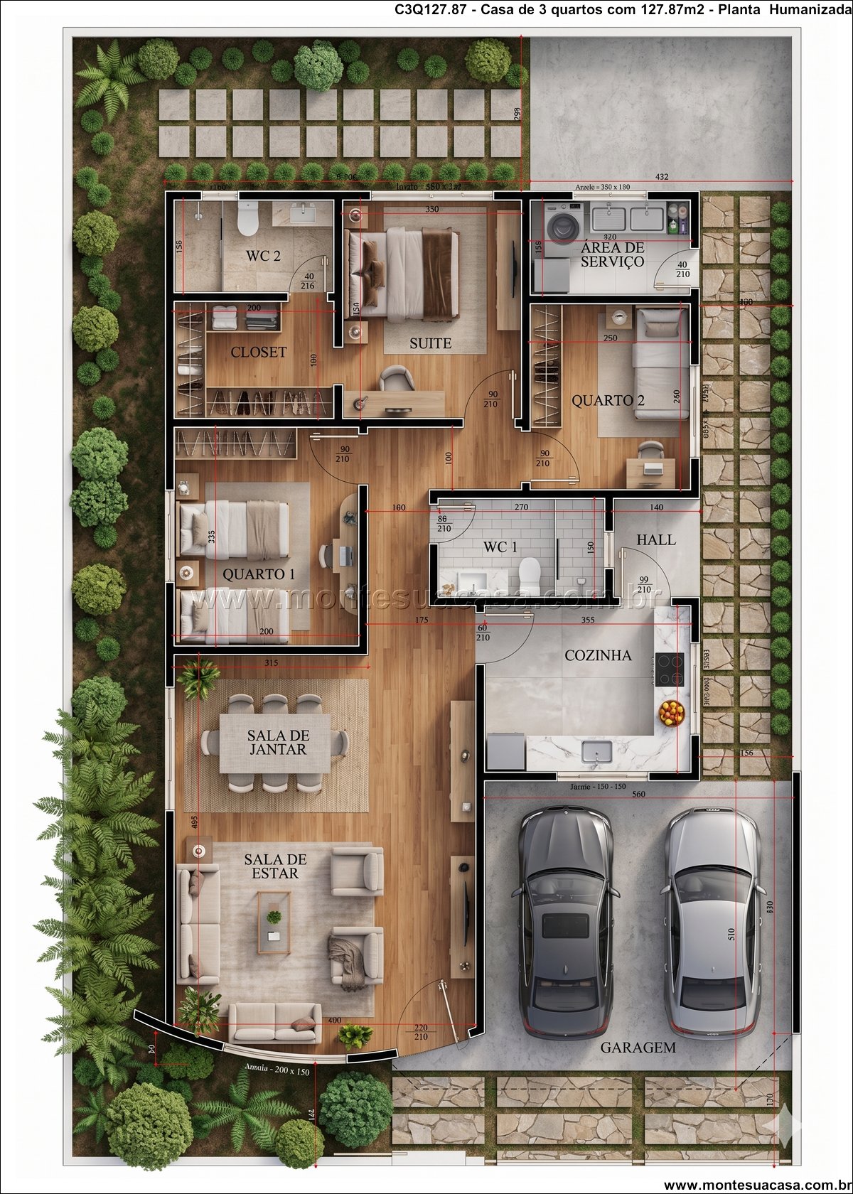 127.87m2-casa-terrea-com-3-quartos-e-garagem-dupla - Imagem 6