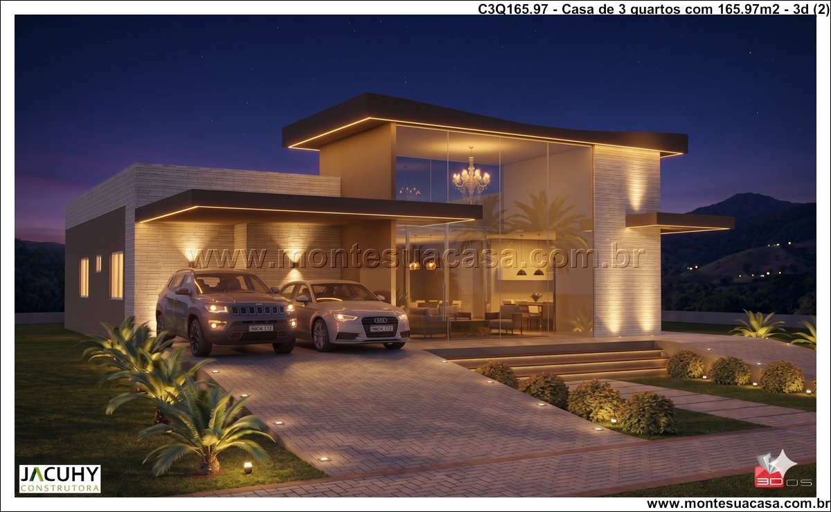 165.97m2-casa-terrea-moderna-com-piscina-e-3-quartos - Imagem 3