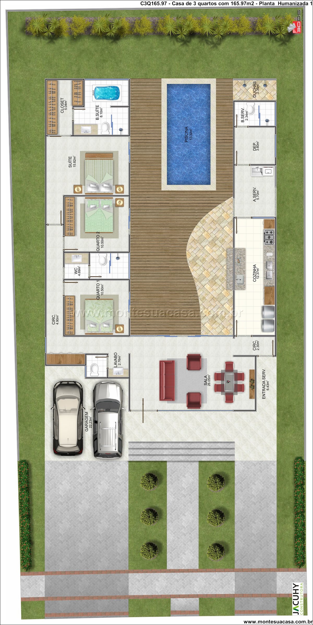 165.97m2-casa-terrea-moderna-com-piscina-e-3-quartos - Imagem 12