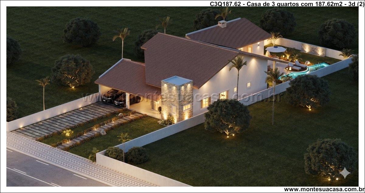 187.62m2-casa-terrea-3-quartos-com-piscina-e-espaco-gourmet - Imagem 3