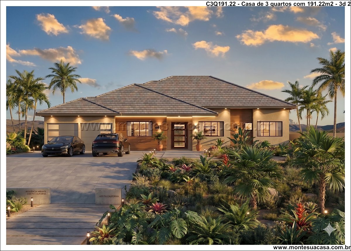 191.22m2-casa-terrea-3-quartos-com-area-gourmet-e-piscina - Imagem 3