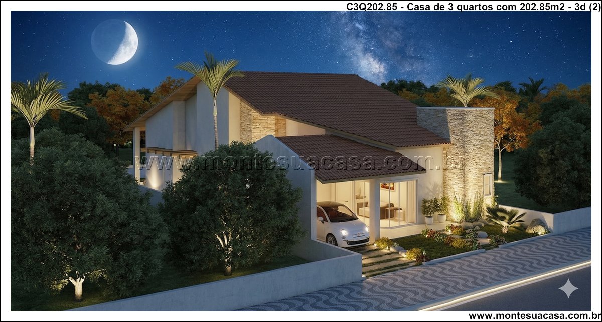 202.85m2-casa-terrea-3-quartos-com-varanda-e-sala-integrada - Imagem 3