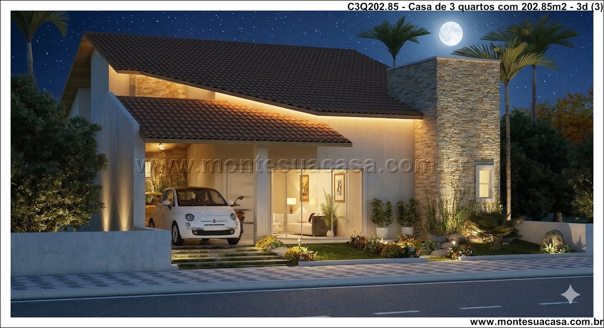 202.85m2-casa-terrea-3-quartos-com-varanda-e-sala-integrada - Imagem 4
