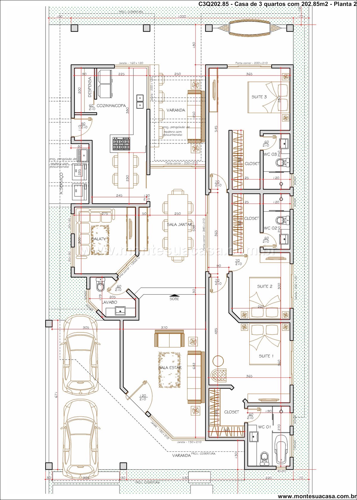 202.85m2-casa-terrea-3-quartos-com-varanda-e-sala-integrada - Imagem 15