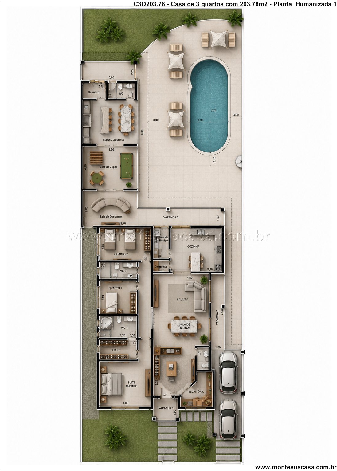 203.78m2-casa-terrea-com-area-de-lazer-completa - Imagem 14