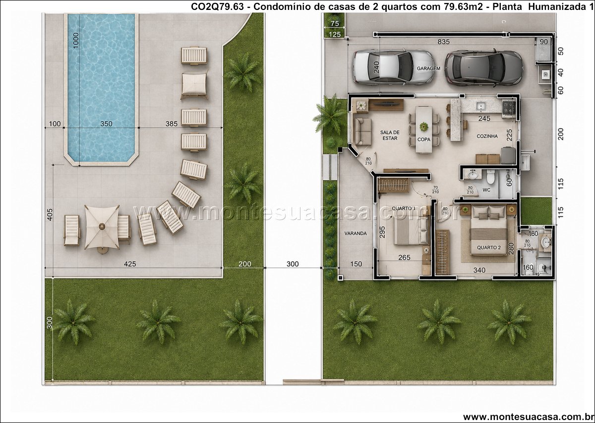 79.63m2-condominio-com-8-casas-de-2-quartos-piscina-churrasqueira-e-area-de-lazer-integrada - Imagem 2