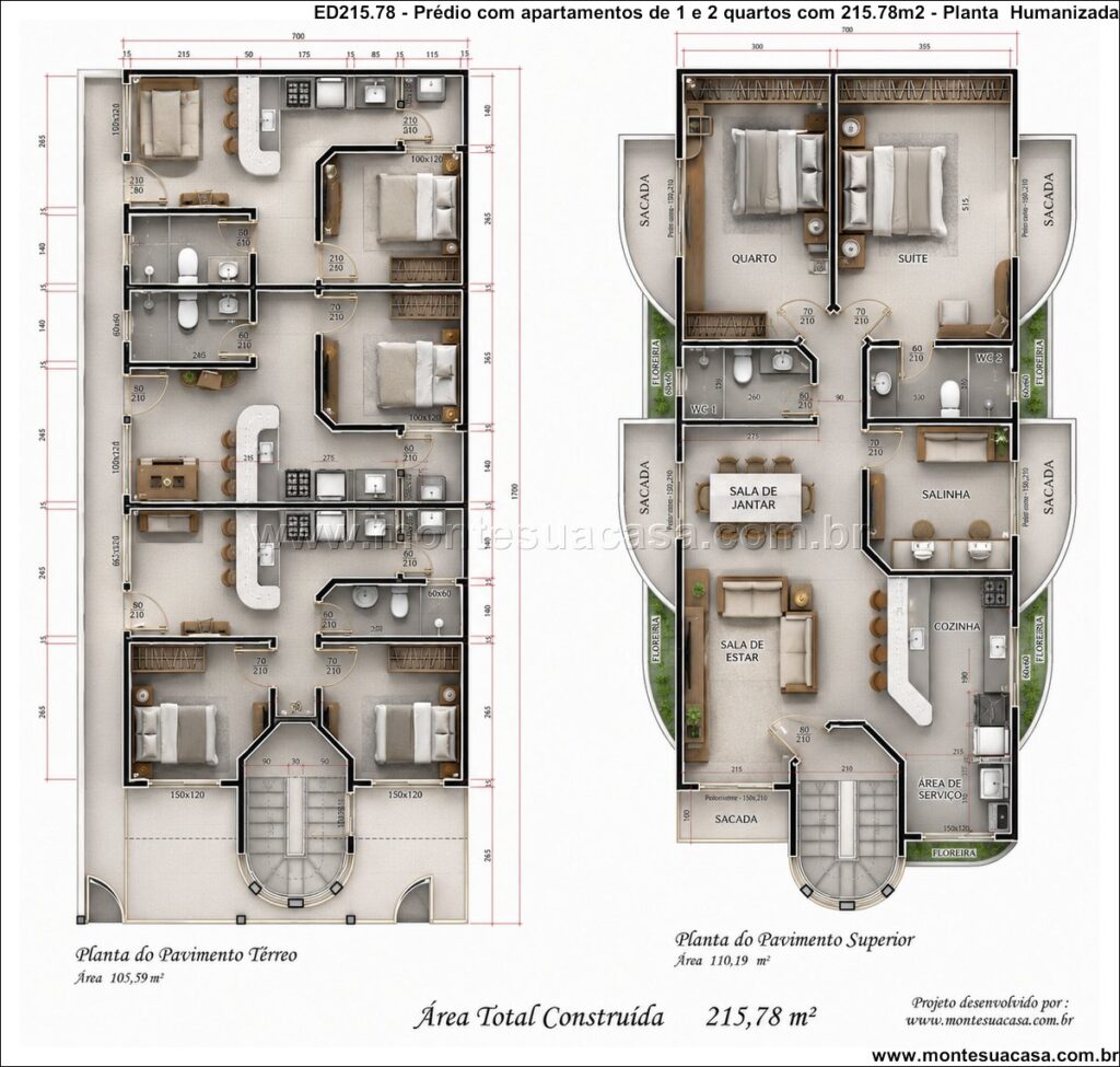 Layout Inteligente Sobrado com 4 apartamentos independentes, versátil para renda