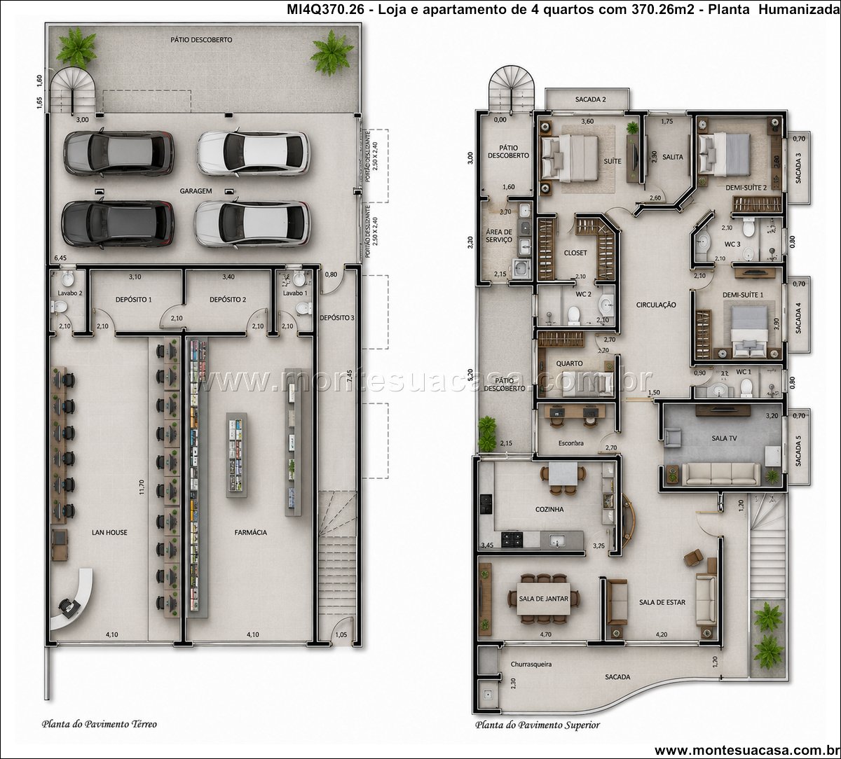 370.26m2-sobrado-de-4-quartos-com-2-lojas-e-garagem-ampla - Imagem 4