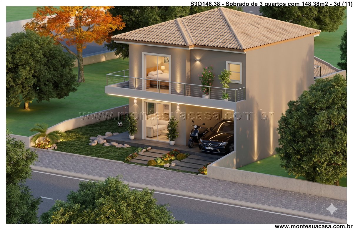 148.38m2-sobrado-de-3-quartos-com-piscina-varanda-e-garagem-coberta - Imagem 12