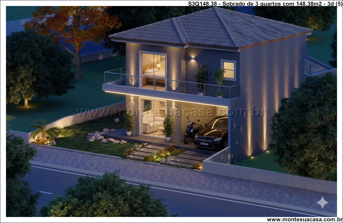 148.38m2-sobrado-de-3-quartos-com-piscina-varanda-e-garagem-coberta - Imagem 6